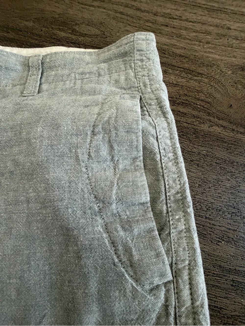 J. Crew Light Gray Flat-Front Linen-Blend‎ Shorts